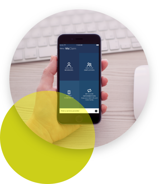 Person reviewing the features of the VicClaim app
