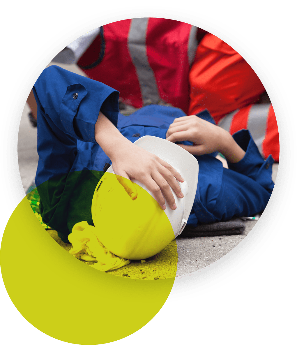 Injured worker lying on the floor